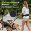 Pecute Hands Free Dog Leash for Large Dogs, Waist Belt with Pouch(Black-2 dogs)
